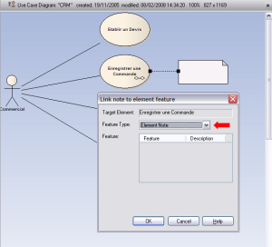 lier une note a un element - enterprise architect