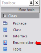 toolbox class enumeration - enterprise architect