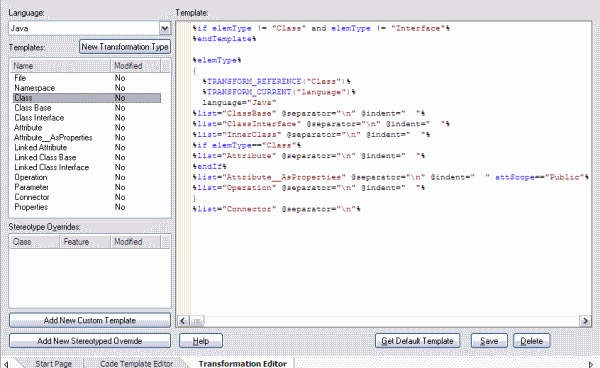mda transformation editor
